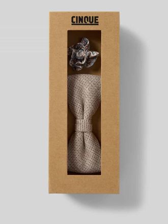 Cinque Fliege und Einstecktuch aus Leinen im Set Modell TURINO in Hellbraun, Gr&ouml;&szlig;e 1