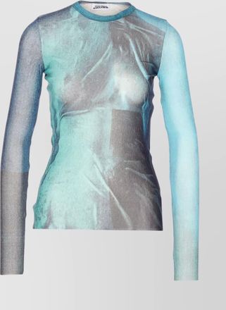 Jean Paul Gaultier abstract print fitted knitwear long sleeve top