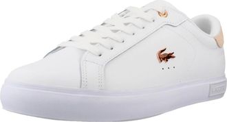 Lacoste Powercourt Leren Sneakers - Dames - Sneakers - Wit - 37 EU - Leer - Schoenen