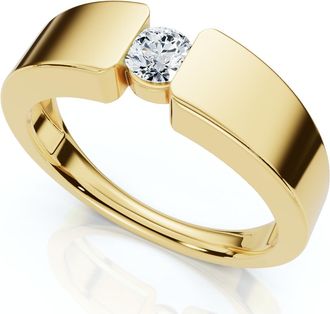 Pompeii3 Mens 1/4Ct Diamond Solitaire Wedding/Anniversary Ring 14k Gold or Pt Lab Grown