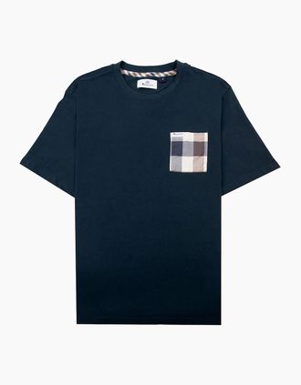 Aquascutum Mens Aquascutum Macro Club Check T-shirt Navy 11 - Black - Size: 38
