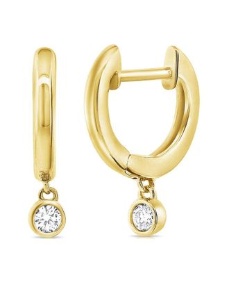 Sabrina Designs 14K 0.11 Ct. Tw. Diamond Huggie Dangle Earrings