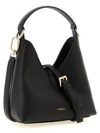 Furla Textured Calf Leather Shoulder Bag - Black