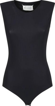 Maison Margiela Naadloze Mouwloze Top in Stretch Jersey - Dames - Bodies - Zwart - M - Tops