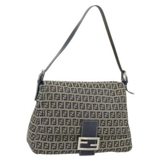 Fendi Pre-owned Shoulder Bags, female, Brown, Size: ONE SIZE Pre-owned Vintage Zucchino Shoulder Bag