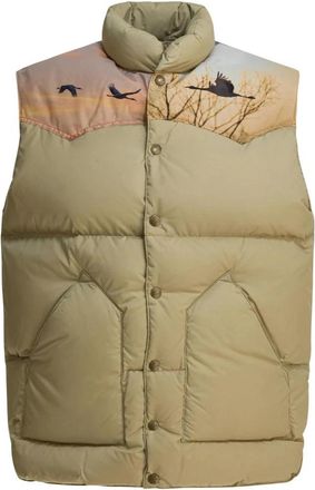Needles Crane Yoke Down Vest - Heren - Bodywarmers - Beige - M - Leer - Jassen