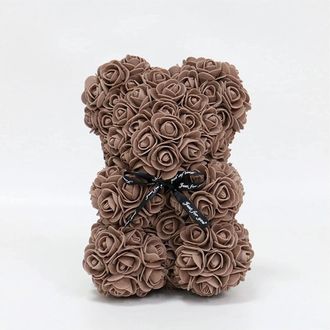 Trade Shop Trade Shop - Rosas Oso De Peluche Con 40 Cm Flores Artificiales En Caja De Regalo - Brown