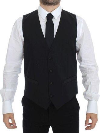 Dolce & Gabbana Mens Classic Wool Vest Black - Size EU 44 (Mens)