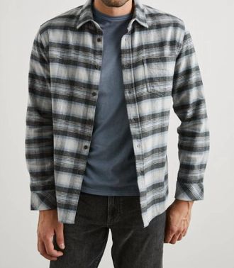 Rails Long Sleeve Forrest Shirt In Charcoal Heather Yucca