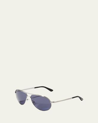 Tom Ford Marko Aviator Sunglasses, Shiny Rhodium