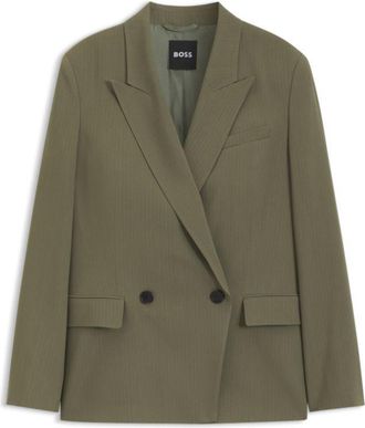 BOSS Regular-fit blazer in pinstripe stretch crepe