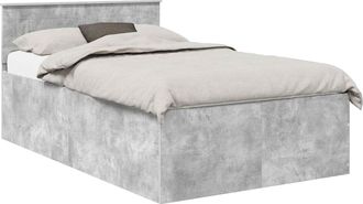 vidaXL Estructura De Cama Con Cabecera Gris Concreto 120 X 190 Cm Vidaxl