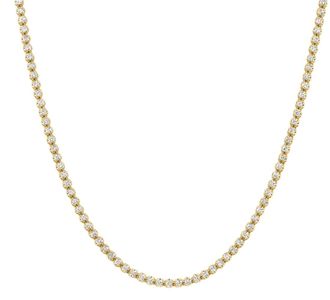 Pompeii3 6Ct Round Lab Grown Diamond Tennis Necklace 14k Yellow Gold 18 Lab Grown