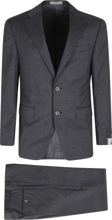 Corneliani Abito Lana Twill 130s - Heren - Business pakken - Grijs - L - Wol - Kostuums