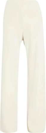 Vince High Waist Fluid Satin Bias Pant - Dames - Wijde Broeken - Wit - L - Leer - Broeken