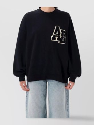 Anine Bing fleece crew neck ribbed top