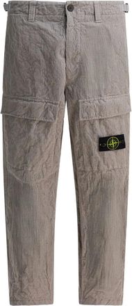 Stone Island pinstripe-pattern cargo-pockets trousers - men - Polyamide/Cotton - 31 - Grey