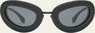 Off-white Mens Tokyo Textured Acetate Cat-Eye Sunglasses