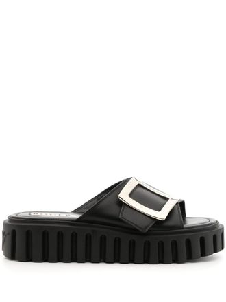 サンダル・ミュール ROGER VIVIER Viv Rangers High l Sandal Viv' Rangers Sandals in leather Black Woman