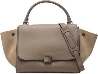 Celine Pre-owned Celine Medium Bicolor Calfskin and Suede Trapeze Satchel S VP 0173