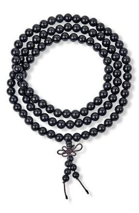 Bling Jewelry Set of 3 Onyx Bead Stretch Bracelets in Black at Nordstrom Rack