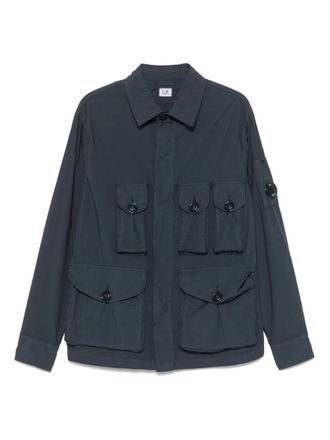 C.P. Company Lens-detailed overshirt - men - Cotton/Polyamide/Elastane - M - Blue