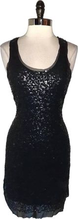Max Studio Womens Sequin Tank Sleeveless Bodycon Dress In Black
