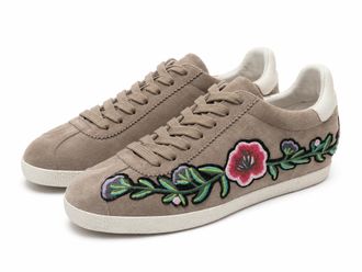 Ash Womens Gull Floral Embroidered Sneakers In Taupe