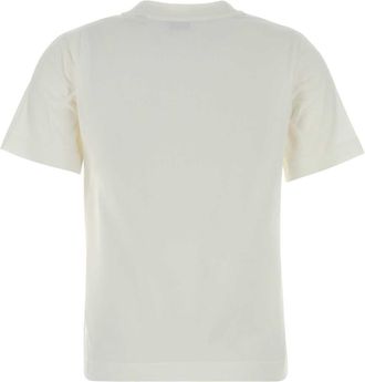 Burberry Womens White Cotton T-Shirt Chalk
