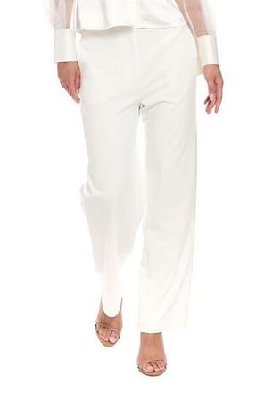 Muse Satin Stripe Flared Leg Pants in Ivory at Nordstrom Rack, Size 16