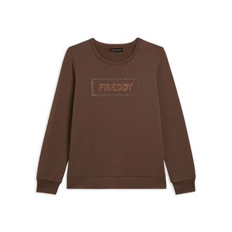 Freddy Felpa sportiva da donna con grafica frontale in strass