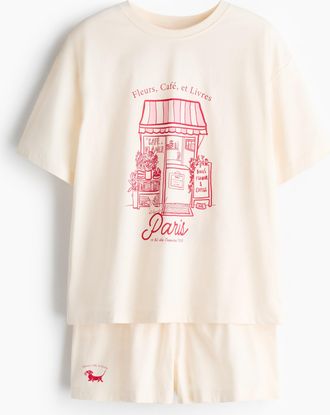 H&M Bedruckter Pyjama - White