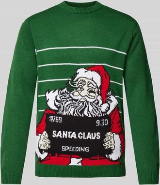 Only & Sons Weihnachtspullover mit gerippten Abschl&uuml;ssen Modell XMAS in Gruen, Gr&ouml;&szlig;e XXL