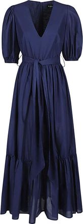Lavi Maxi Dresses, female, Blue, Size: S Cotton Long Dress