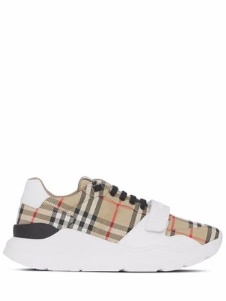Burberry Beige Lace Up Sneakers