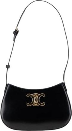 Celine Pre-owned Shoulder Bags, female, Black, Size: ONE SIZE Pre-owned Vintage Leather Shoulder Bag