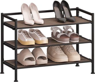 Seville Classics 3-Tier Resin Slatted Shoe Rack