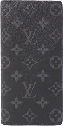 Louis Vuitton Black Coated Canvas Long Wallet (Bi-Fold) (Pre-Owned)