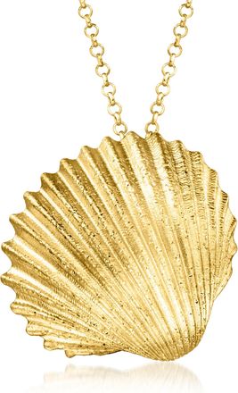 Ross-Simons Italian 18kt Gold Over Sterling Seashell Pendant Necklace