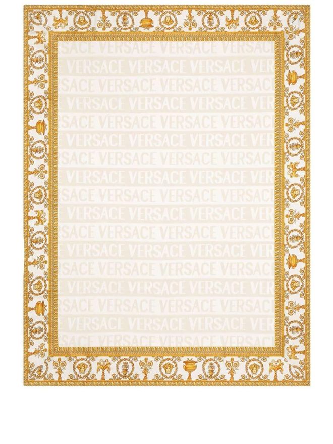 I Love Baroque wool throw - unisex - Wool/Silk - OS - Neutrals