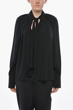 Givenchy Blusa Tie Neck in Seta Givenchy