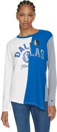 Tommy Jeans Womens Tommy Jeans White/Blue Dallas Mavericks Amelia Color Blocked Long Sleeve T-Shirt at Nordstrom, Size X-Large