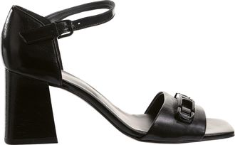 H&ouml;gl Black Charlotta Block Heel Leather Sandals