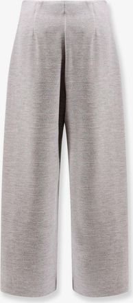 Max Mara Womens Trousers Ebrien Wool-Cotton Grey