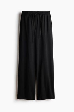 H&M Wide Drawstring Trousers in Black at Nordstrom, Size Xx-Large