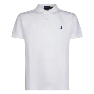Polo Ralph Lauren Polo Shirts, male, White, XL, Custom Slim Fit Mesh Polo Shirt