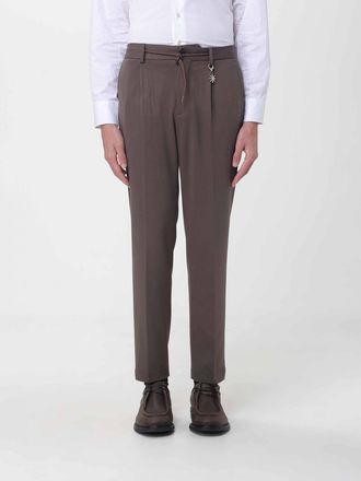 Manuel Ritz Slim Fit Viscose Blend Pleated Trousers with Drawstring