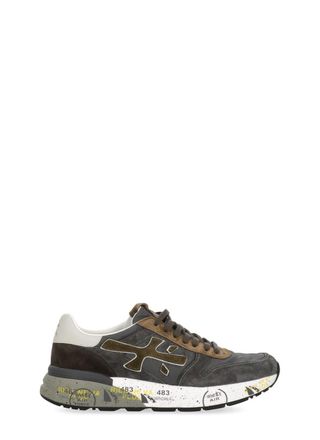 Premiata Brown Mick 8432 Suede Tech Fabric Low-Top Sneakers