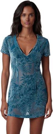 Lords of Harlech Country Floral Womens V-neck Mini Dress in Country Floral Teal at Nordstrom, Size X-Large