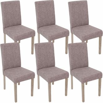Hhg [nunca Usado] Lote De 6 Sillas De Comedor Littau, Silla Silla De Cocina, Textil, Gris, Patas Estructura - Roble